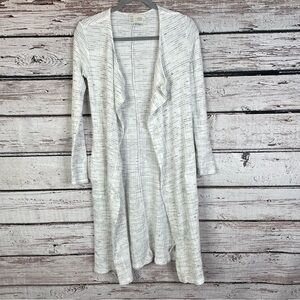 Anthropologie Saturday Sunday Duster Cardigan Super SOFT XS Open Front GrayWhite